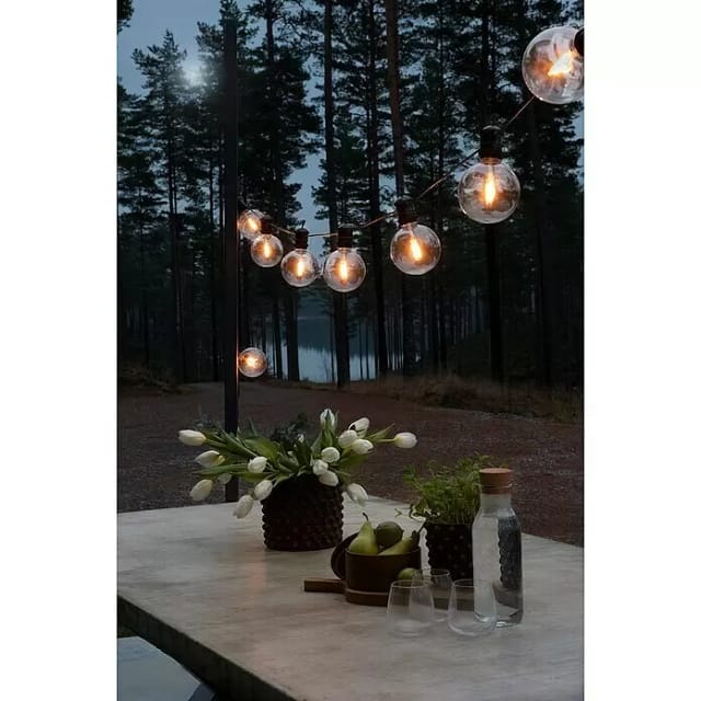 Konstsmide LED Globe-Lichterkette, 7 W, Kunststoff - schwarz