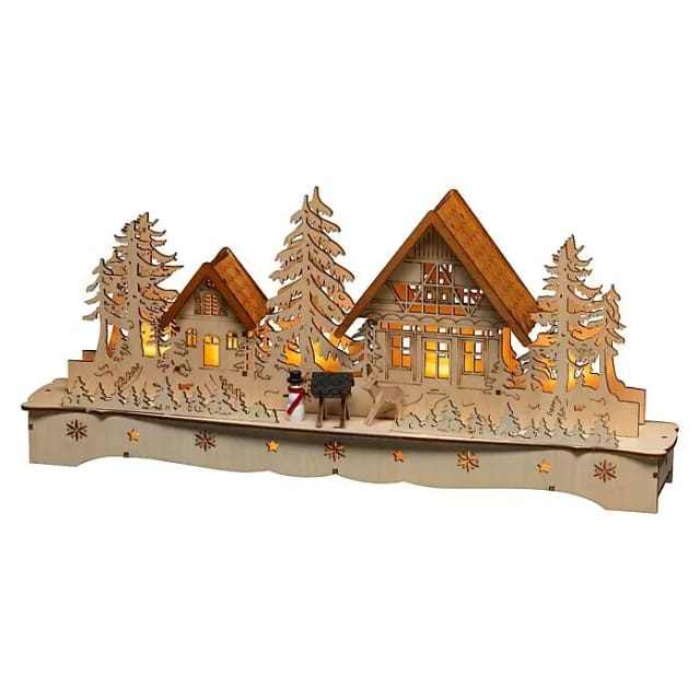 Konstsmide LED Holzsilhouette, Holz, BxHxL: 8 x 19 x 43 cm, inkl. Leuchtmittel
