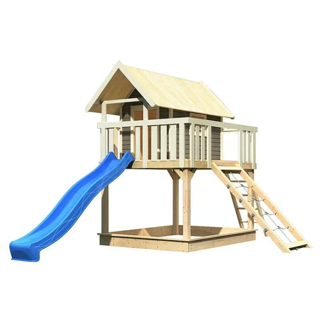 KARIBU Spielturm, BxHxT: 198 x 329,5 x 243 cm, natur - braun