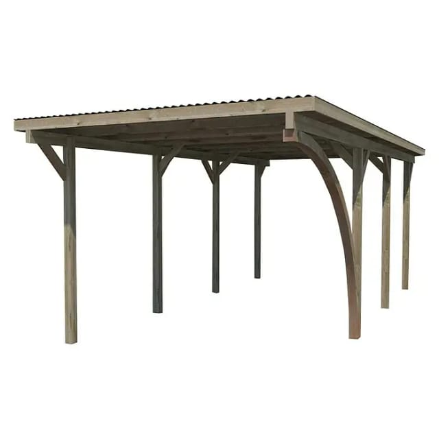 WEKA Carport, Außenmaß BxT: 268 x 579 cm, Grün-Braun