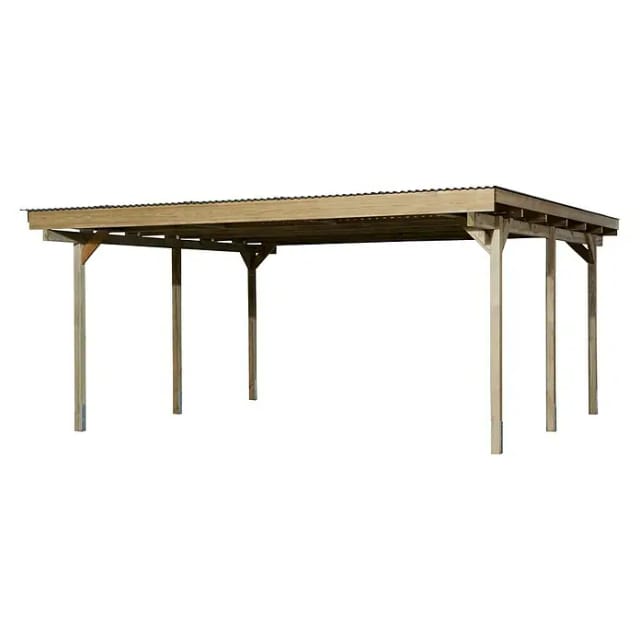 Carport, BxT: 453 x 500 cm, Firsthöhe: 247 cm, kesseldruckimprägniert - braun