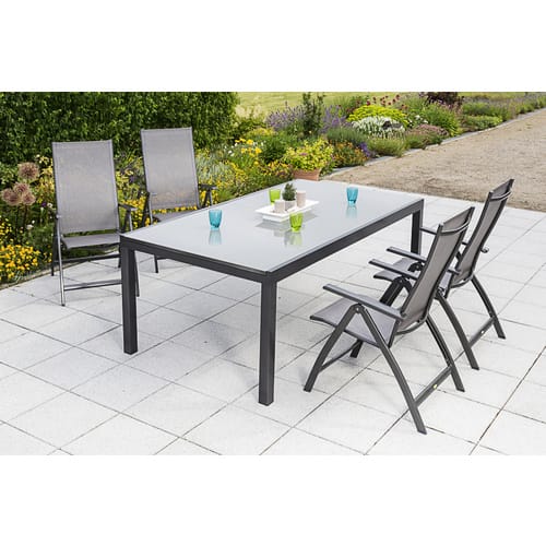 MERXX Gartenmöbelset »Vicenza«, 4 Sitzplätze, Aluminium/Textil - braun