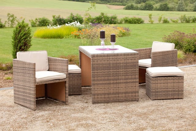 MERXX Gartenmöbelset »Merano«, 4 Sitzplätze, Stahl/Kunststoff, inkl. Auflagen - grau