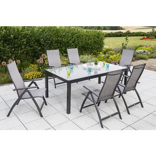 MERXX Gartenmöbelset »Vicenza«, 6 Sitzplätze, Aluminium - braun
