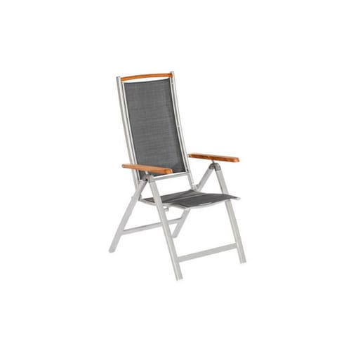 MERXX Gartenmöbelset »Siena«, 4 Sitzplätze, Aluminium/Akazienholz/Textil - grau