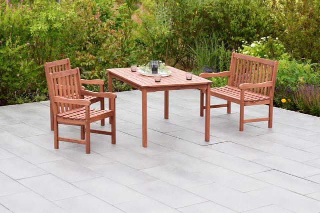 MERXX Gartenmöbelset »Santos«, 4 Sitzplätze, Eukalyptusholz - beige