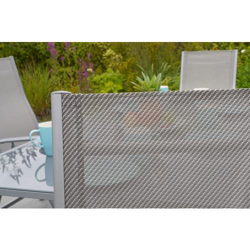 MERXX Gartenmöbelset »Taviano«, 8 Sitzplätze, Aluminium/Textil - silberfarben