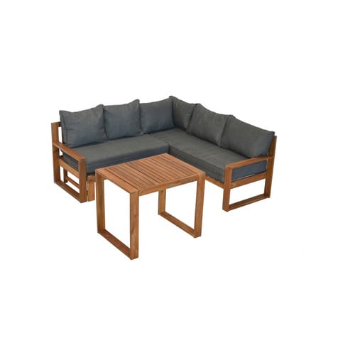 MERXX Gartenmöbelset »Merida«, 4 Sitzplätze, Holz, inkl. Auflagen - braun