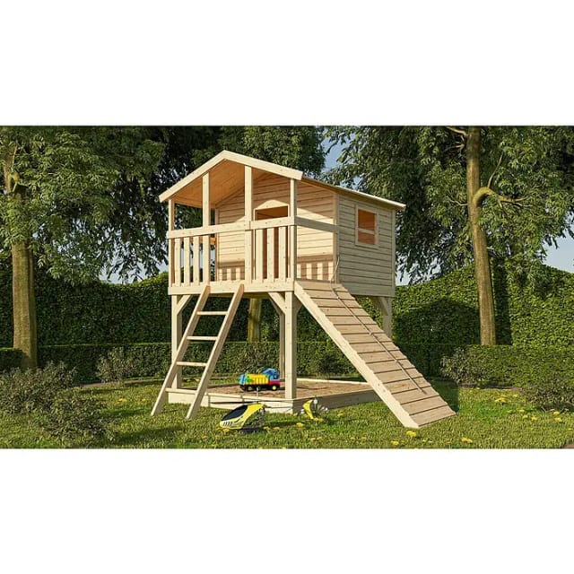 KARIBU Kinderspielgerät, BxHxT: 198 x 309 x 244 cm, natur - braun