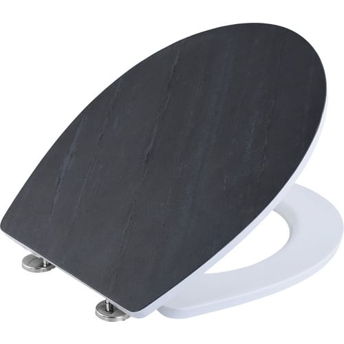 CORNAT WC-Sitz, Duroplast, Reversed Edge, mit Softclose-Funktion - schwarz