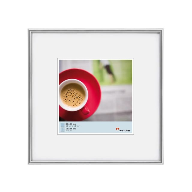 Walther Design Bilderrahmen »GALERIA«, BxL: 31,1 x 31,1 cm, silberfarben, Kunststoff