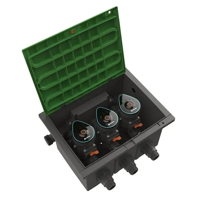 GARDENA Ventilbox, »Mehrkanalsteuerung 9 V«, LxBxH: 38,5x28x20,8 cm, kabellos, schwarz/grün - bunt