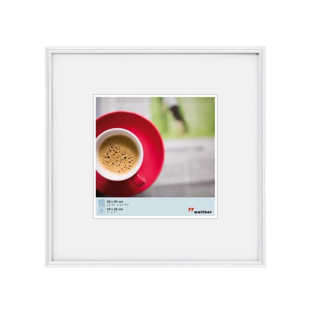 Walther Design Bilderrahmen »GALERIA«, BxL: 31,1 x 31,1 cm, weiß, Kunststoff - weiss