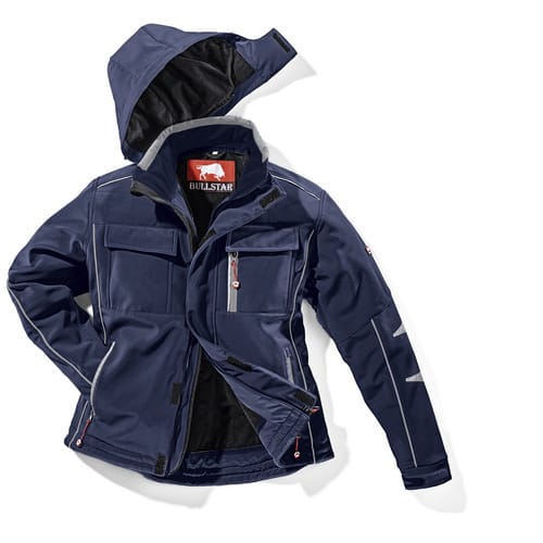 BULLSTAR Thermo-Softshelljacke, marine, Polyester/Elastan, Gr. S - blau