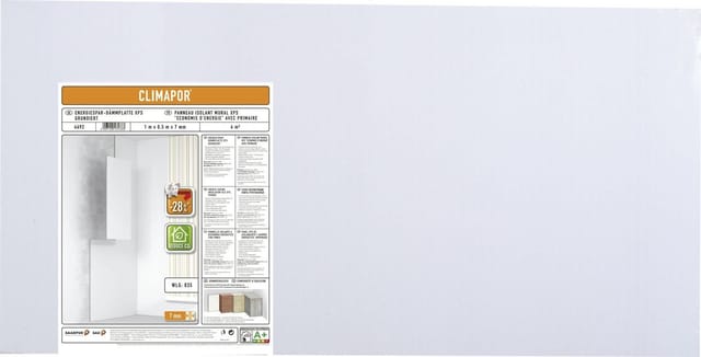 Climapor Energiespar-Dämmplatte »XPS«, BxL: 50 x 100 cm, Stärke 7 mm - weiss