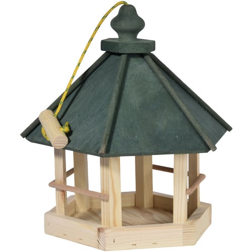 DOBAR Vogelfutterhaus, Holz, grün, für Wildvögel - gruen