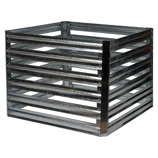DOBAR Komposter, HxL: 70 x 93 cm, 560 l, Metall - silberfarben