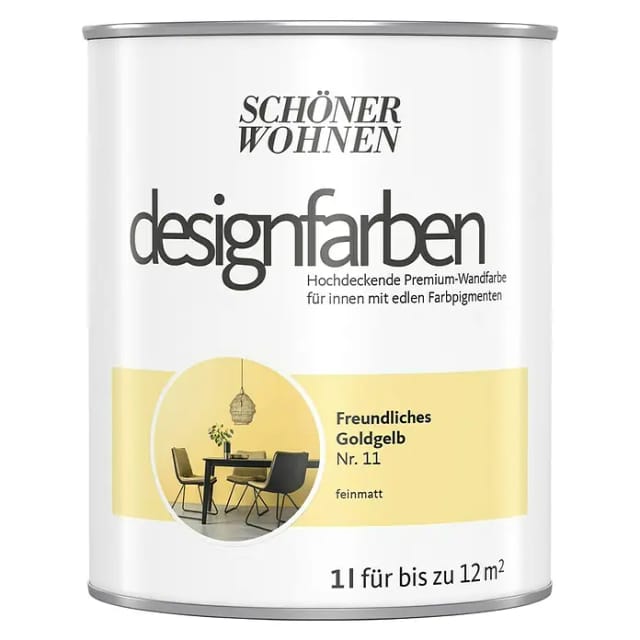 SCHÖNER WOHNEN FARBE Innenfarbe »Designfarben«, Freundliches Goldgelb, matt