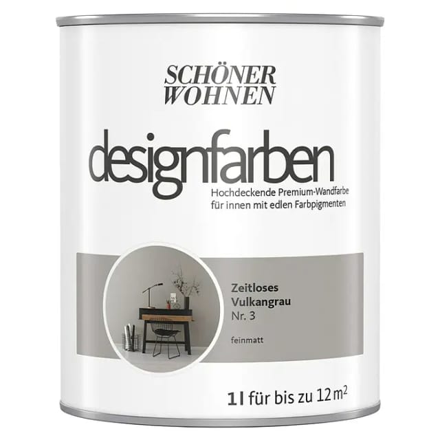 SCHÖNER WOHNEN FARBE Innenfarbe »Designfarben«, Zeitloses Vulkangrau, matt