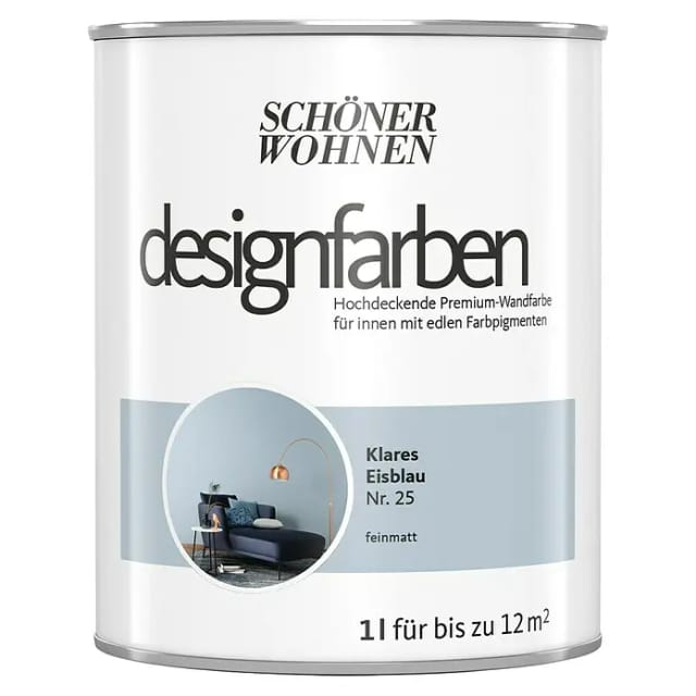 SCHÖNER WOHNEN FARBE Innenfarbe »Designfarben«, Klares Eisblau, matt