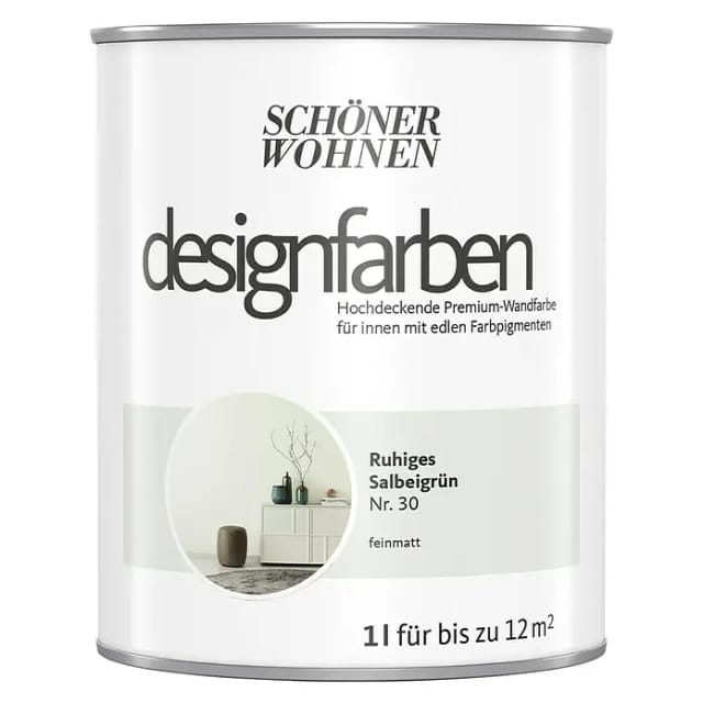 SCHÖNER WOHNEN FARBE Innenfarbe »Designfarben«, Ruhiges Salbeigrün, matt - gruen