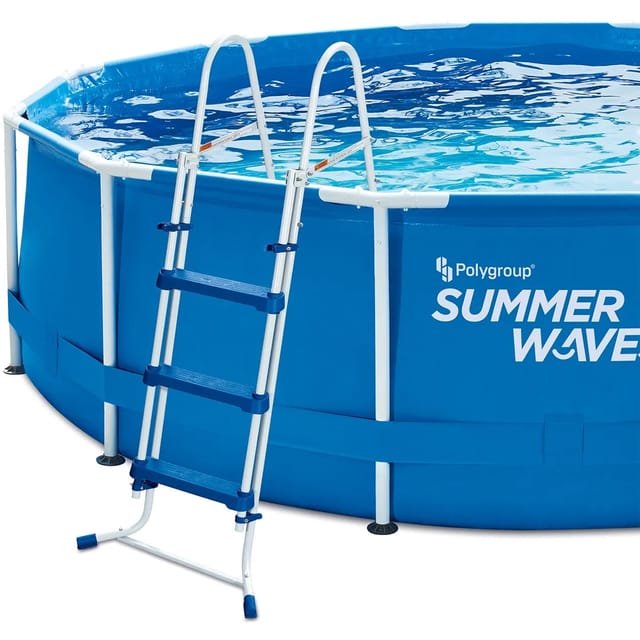 SUMMER WAVES® Pool-Leiter, blauweiß, für Pools - schwarz