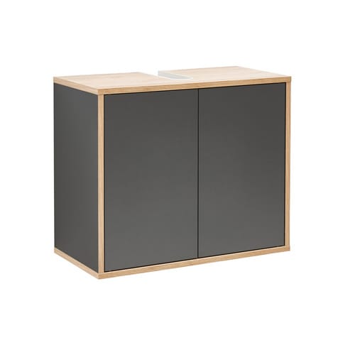 FACKELMANN Waschbeckenunterschrank »FINN«, Anthrazit, 2 Türen, BxHxT: 60 x 50 x 30,5 cm - grau