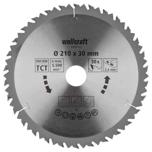 WOLFCRAFT Kreissägeblatt, Ø: 210 mm, 30 Zähne
