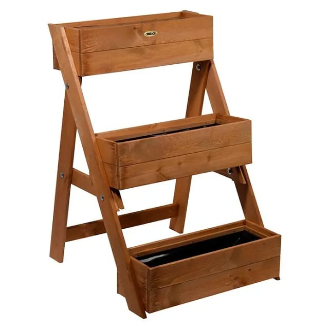 DOBAR Pflanzentreppe, BxHxL: 60 cm x 90 cm x 70 cm, Holz - braun
