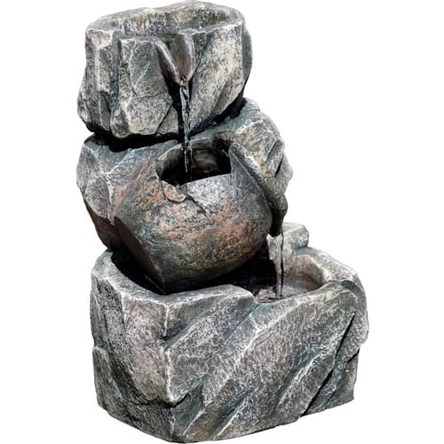 DOBAR Zimmerbrunnen, mit Amphore, BxHxL: 17,2 x 27 x 16,2 cm, grau