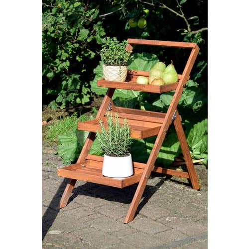 DOBAR Pflanzentreppe, BxHxL: 46 cm x 102 cm x 50 cm, Holz - braun
