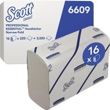 Scott Papierhandtuch Scott® Essentialt 21,2 X 18,6 Cm (b X L) Papier 100 % Recycelt Weiß 16x 220bl./pack.