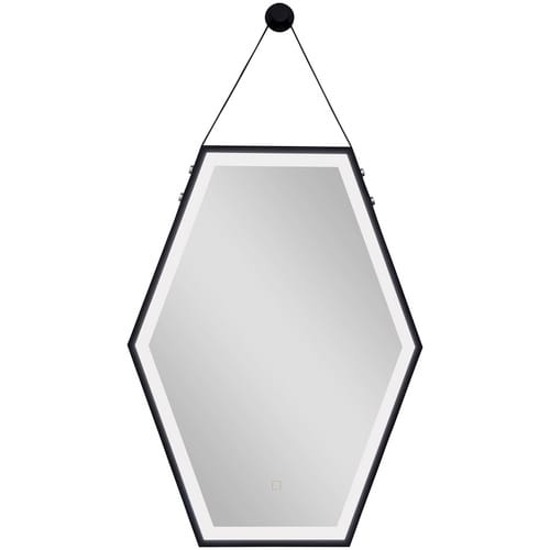 Sanotechnik Spiegel, inkl. LED-Beleuchtung, eckig, BxH: 60 x 80 cm - schwarz
