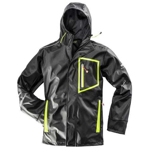 BULLSTAR Regenjacke »ULTRA«, schwarz/lime, Polyurethan (PU), Gr. XXXL