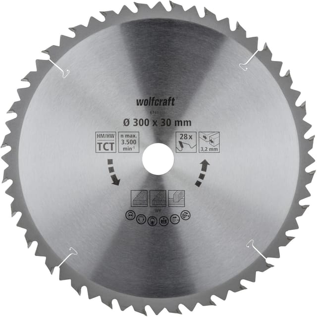WOLFCRAFT Tisch-Kreissägeblätter, Ø: 300 mm, 28 Zähne