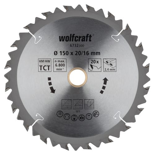 WOLFCRAFT Kreissägeblatt, Ø: 150 mm, 20 Zähne