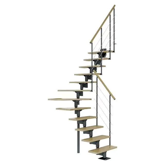 DOLLE Mittelholmtreppe, Metall, 11 Stufen, max. Geschosshöhe - grau
