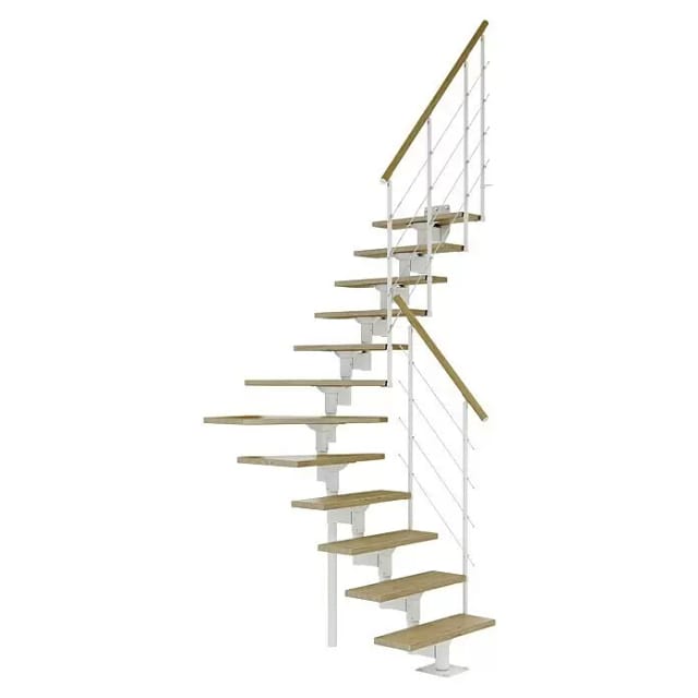 DOLLE Mittelholmtreppe, Metall, 11 Stufen, max. Geschosshöhe - weiss