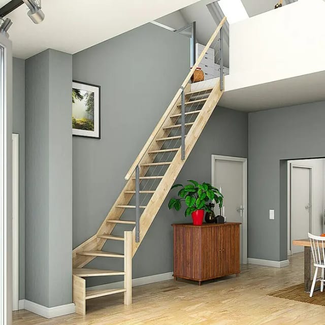 DOLLE Raumspartreppe, Holz, 15 Stufen, max. Geschosshöhe - braun