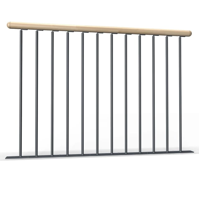 DOLLE Brüstungsgeländer, Holz, Länge: 150 cm - grau