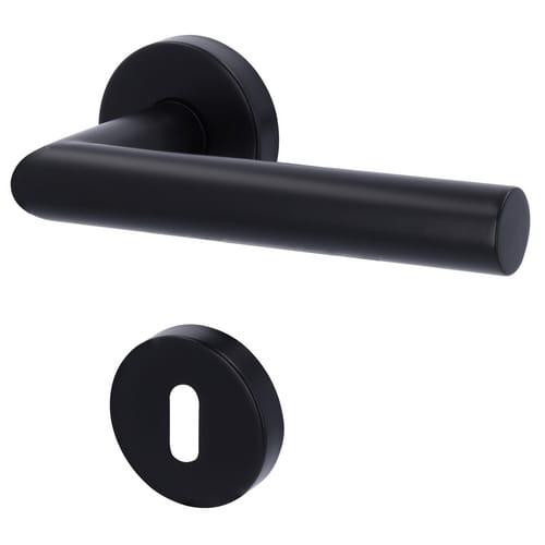 ALPERTEC Türbeschlag, satinierter Edelstahl, schwarz