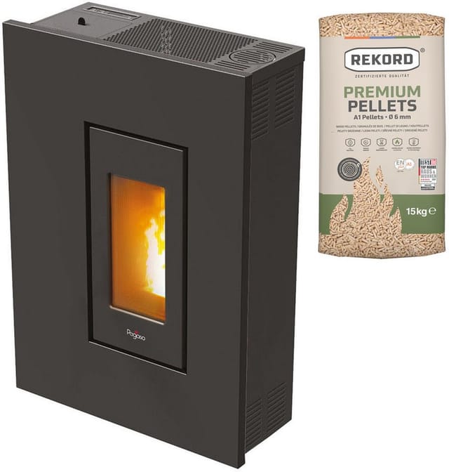 PEGASO Pelletofen »MADISON 5«, anthrazit, Metall, 5,2 kW - grau