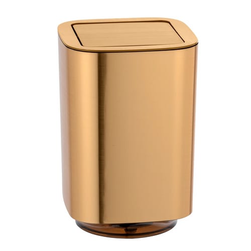 WENKO Schwingdeckeleimer »Auron«, 5,5 l, Höhe: 25,5 cm, gold - goldfarben