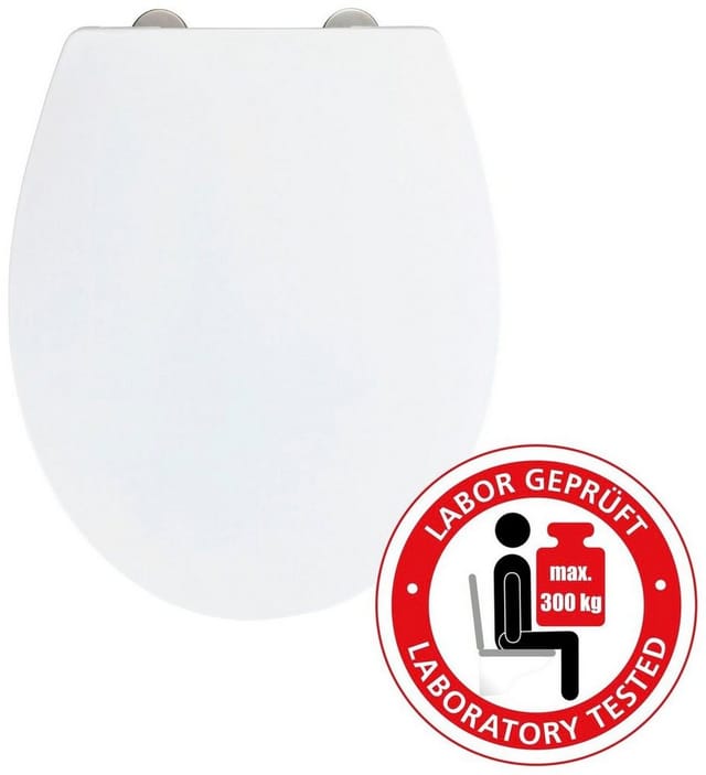 WENKO WC-Sitz »Ostuni«, Breite: 370 mm, oval, Thermoplast - weiss