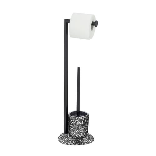 WENKO Stand-WC-Garnitur, HxL: 62 x 18,5 cm, Polyresin - schwarz