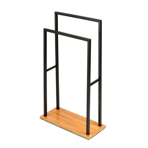 WENKO Handtuchständer »Bambusa«, BxH: 46 x 20, Metall, schwarz/natur