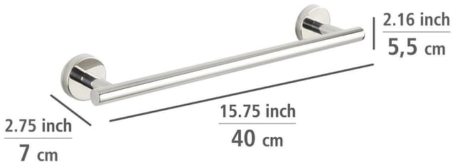 WENKO Badetuchstange »Bosio shine«, BxH: 40 x 5,5, Edelstahl, glänzend - silberfarben