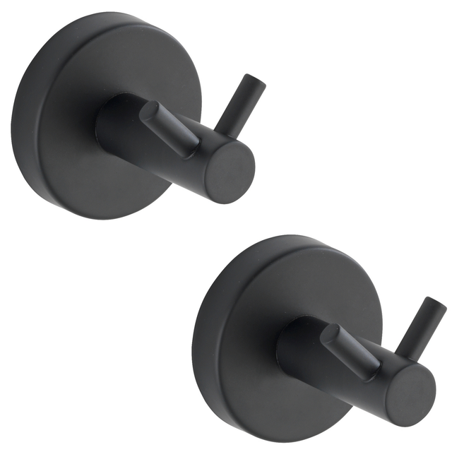 WENKO Wandhaken »Bosio black«, HxL: 5,5 x 5,5 cm, Edelstahl - schwarz