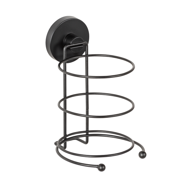 WENKO Haartrockner-Halter »Vacuum-Loc rund schw«, HxL: 17,5 x 14,5 cm, Metall - schwarz