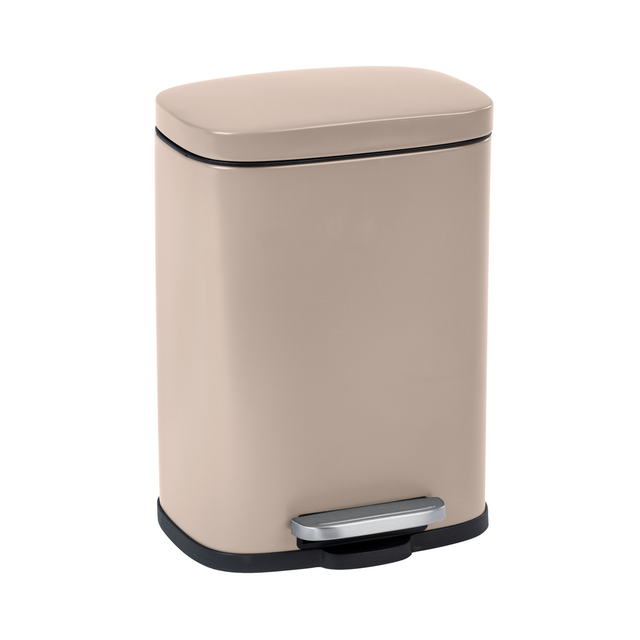 WENKO Treteimer »Leno«, Höhe: 29,5 cm, 5 l, taupe - beige